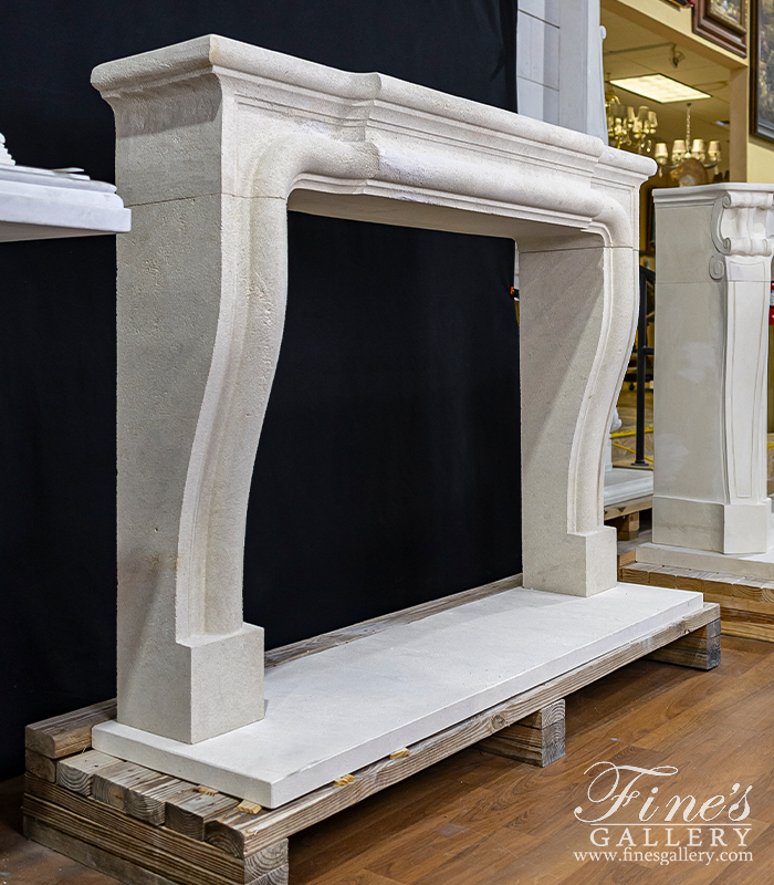 Marble Fireplaces  - Old World Mantel In French Limestone  - MFP-2510